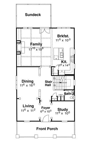 First Floor image of KENSINGTON II-B House Plan